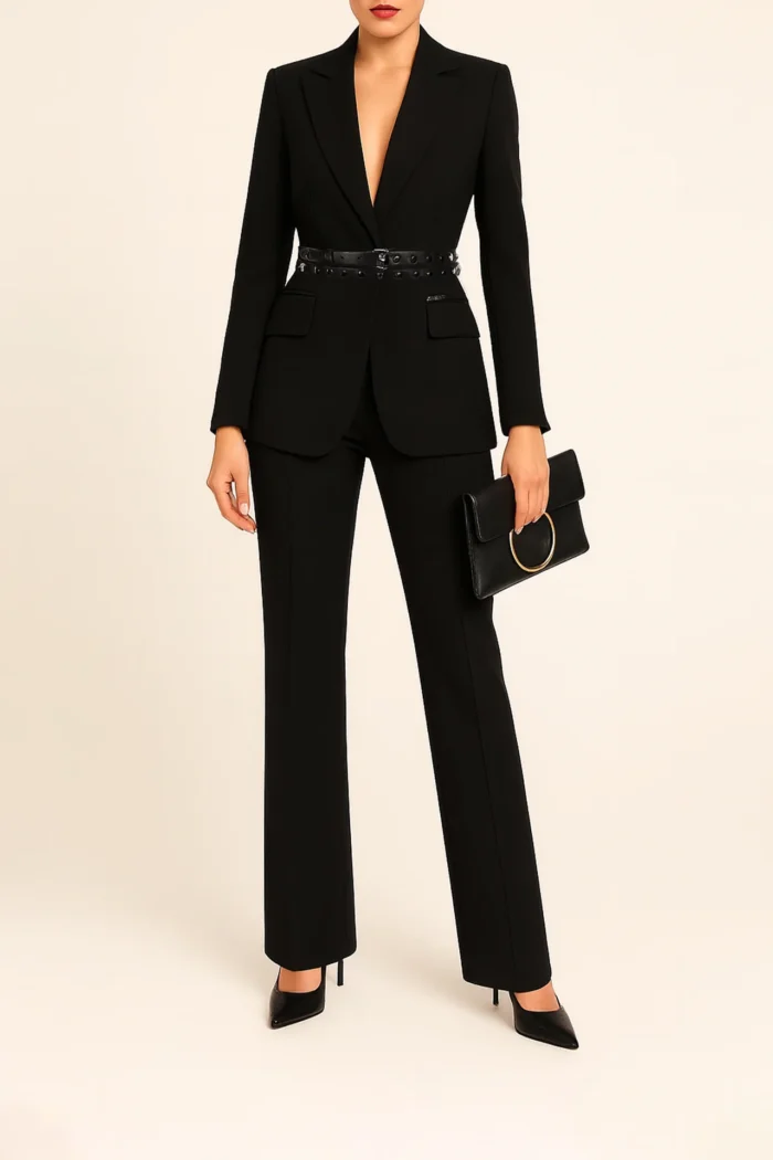 BLAZER PRETO ESTRUTURADO COM CINTO SAHOCO - Image 1