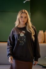 SWEATSHIRT CINZA ESCURO COM URSO APLICADO DIXIE - Image 2