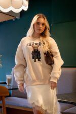 CAMISOLA BEGE COM ESTAMPA DE URSO DIXIE