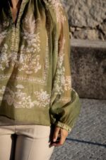 BLUSA VERDE COM ESTAMPA FLORAL PONTO CHIC - Image 3