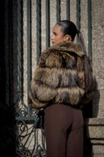 CASACO DE PELO COM CINTO BEGE FLO&CLO - Image 6