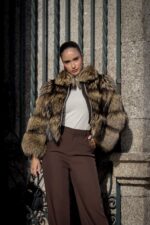 CASACO DE PELO COM CINTO BEGE FLO&CLO