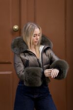 CASACO CURTO DE PELO CASTANHO FLO&CLO - Image 5