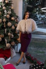 CAPA DE PELO SINTÉTICO BEGE PONTO CHIC