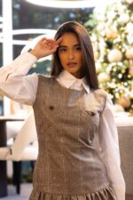 VESTIDO PRÍNCIPE DE GALES COM FOLHO RINASCIMENTO - Image 3