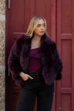 CASACO DE PÊLO SINTÉTICO BORDEAUX MISS YOU