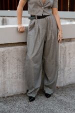 CALÇAS CINZENTAS DE ALFAIATARIA COM CINTO IMPERIAL - Image 2