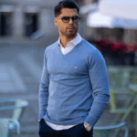 CAMISOLA DECOTE BICO AZUL BEBÉ ZOLF