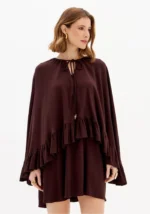 VESTIDO CASTANHO COM FOLHOS LANÇA PERFUME - Image 2