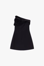 VESTIDO CURTO PRETO COM FLOR IMPERIAL - Image 4