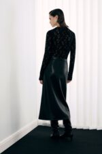 SAIA LÁPIS EFEITO PELE COM RASGO DIANTEIRO PRETA IMPERIAL - Image 3