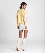 CAMISOLA PADRÃO AMARELO E BEGE COM LANTEJOULAS RUGA - Image 5