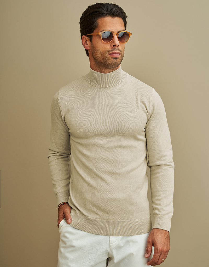 232003009_Areia_1 CAMISOLA MEIA GOLA AREIA ZOLF - Image 1