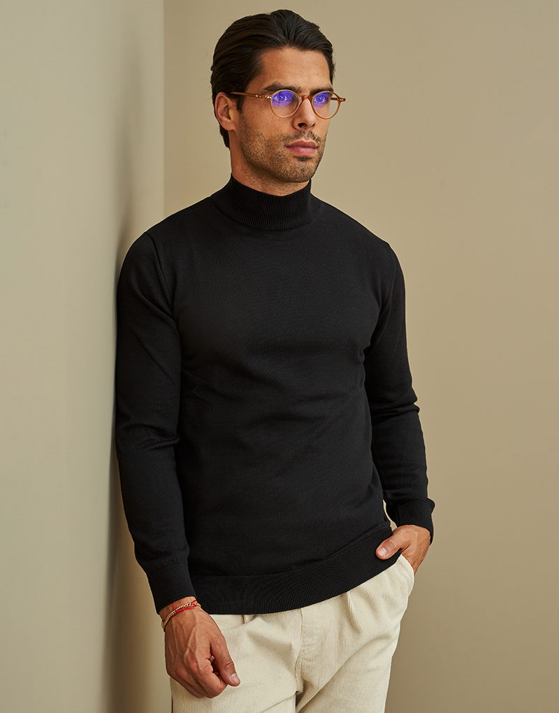 232003009_Preto_2-1 (1) CAMISOLA MEIA GOLA PRETA ZOLF - Image 1