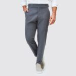 CALÇA TRESSPASSE DOIS BOTÕES SLIM FIT CINZA ZOLF