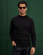 CAMISOLA MEIA GOLA ESTRUTURADA PRETA ZOLF