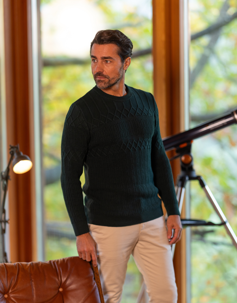 252003007 CAMISOLA TRICOT SEMI TRANÇA VERDE ESCURO ZOLF - Image 1