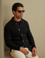 CASACO PONTO CROCHÉ PERFURADO PRETO ZOLF