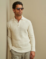 CASACO PONTO CROCHÉ PERFURADO AREIA ZOLF