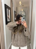 CAMISOLA DE MALHA ENTRANÇADA CASTANHA PONTO CHIC - Image 3