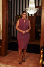 VESTIDO MIDI FRAMBOESA DE LUREX RINASCIMENTO - Image 2