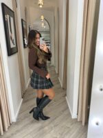 SAIA CURTA XADREZ CINZA PONTO CHIC - Image 3