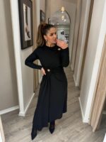 VESTIDO PRETO COM DRAPEADOS IMPERIAL