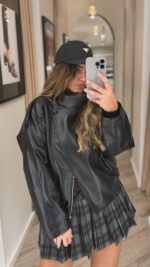 CASACO PRETO EM ECOPELE PONTO CHIC - Image 3