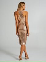 VESTIDO DE LANTEJOULAS DOURADO RINASCIMENTO - Image 3