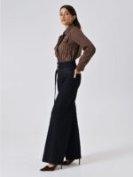 CALÇAS WIDE LEG JEANS ESCURO COM CINTO DE RINASCIMENTO - Image 2