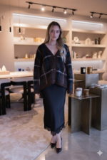 SAIA MIDI PRETA COM RENDA PONTO CHIC