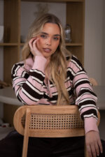 CAMISOLA ROSA E CASTANHA DE FECHO PONTO CHIC - Image 3