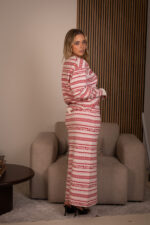 SAIA COMPRIDA TRICOT BRANCA E VERMELHA COM LOGO LANÇA PERFUME - Image 2