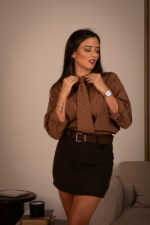 CAMISA CASTANHA AOS RISCOS PONTO CHIC - Image 2