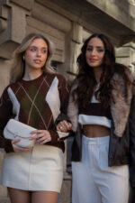 CAMISOLA DE MALHA CASTANHA COM PADRÃO LOSANGOS PONTO CHIC - Image 10