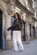 CASACO CASTANHO COM GOLA EM PELO PONTO CHIC - Image 7