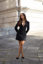 VESTIDO PRETO ESTILO BLAZER COM FECHO FRONTAL IMPERIAL - Image 12