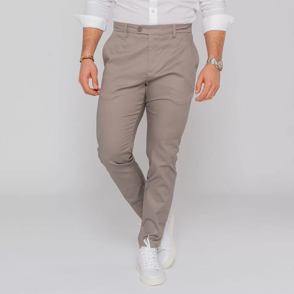 JLM1380 CALÇA CHINO SLIM FIT TAUPE ZOLF - Image 1