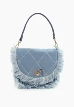 MALA DENIM COM FRANJAS E DETALHE METÁLICO RINASCIMENTO