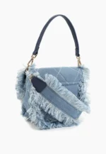 MALA DENIM COM FRANJAS E DETALHE METÁLICO RINASCIMENTO - Image 2