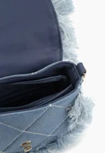 MALA DENIM COM FRANJAS E DETALHE METÁLICO RINASCIMENTO - Image 3