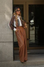 CALÇA DE ECOPELE CASTANHO SAHOCO