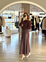 VESTIDO ECOPELE E MALHA BORDÔ IMPERIAL - Image 3