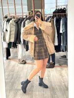 SAIA CURTA XADREZ CASTANHA IMPERIAL