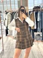 SAIA CURTA XADREZ CASTANHA IMPERIAL - Image 2