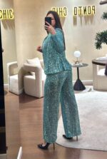 CALÇAS VERDE ÁGUA DE LANTEJOULAS RINASCIMENTO - Image 4