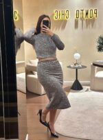 SAIA PRATEADA DE LANTEJOULAS DIXIE