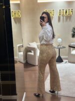 CALÇAS DOURADAS DE LANTEJOULAS RINASCIMENTO - Image 4