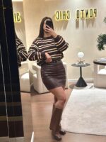 SAIA EM ECOPELE CASTANHA PONTO CHIC - Image 2