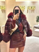 SAIA EM ECOPELE BORDEAUX PONTO CHIC